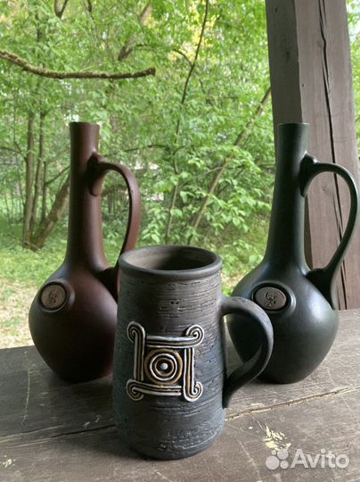 Грузинские кувшины для вина и кружка, керамика