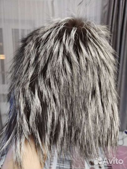 Шапка женская вязаная из лисы