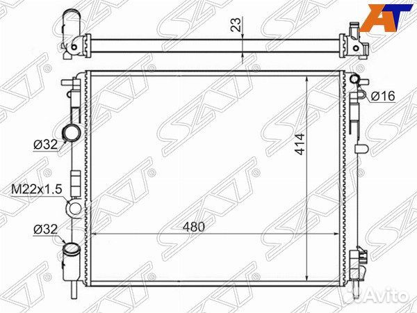 Радиатор renault clio, renault clio 01-05, renault