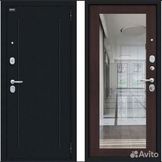 Дверь входная из стали Триумф зеркало