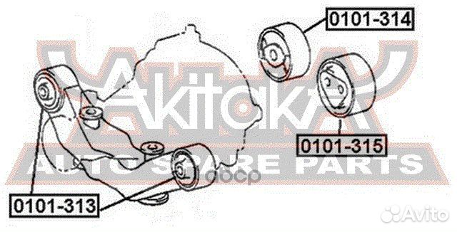 Сайлентблок подушки дифференциала 0101314 asva