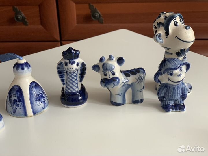 Фигурки гжель 20 штук одним лотом