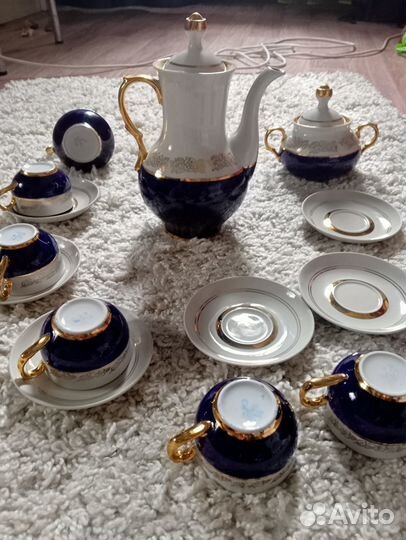 Кофейный кобальтовый сервиз СССР