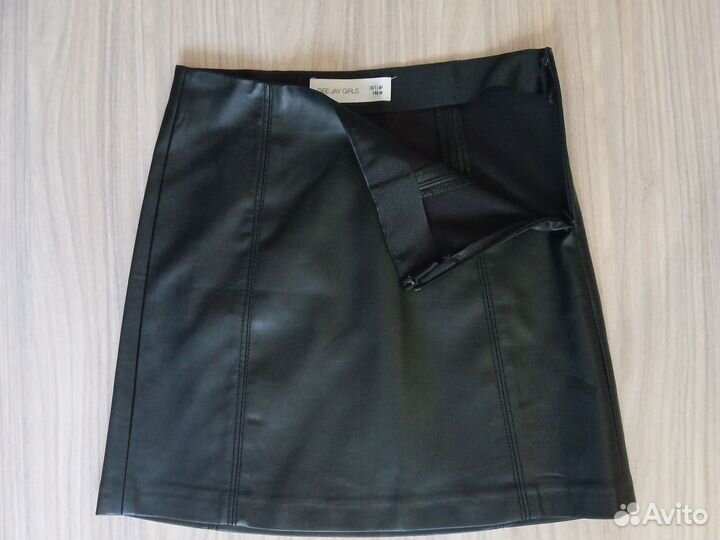 Кожаная юбка GJ новая и синяя Карамели