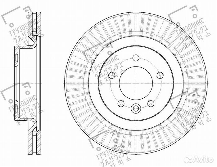 Диск тормозной вентилируемый, gbrake (Япония) GR-2
