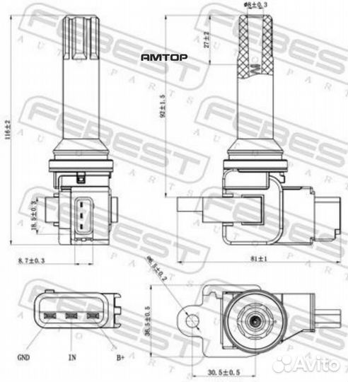 Febest 08640002 Катушка зажигания