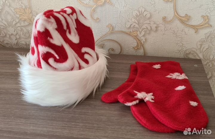 Шапка для Деда Мороза + варежки
