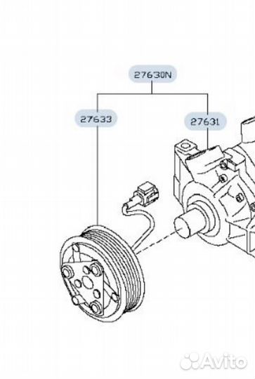 Шкиф компрессора кондиционера nissan juke 1.6