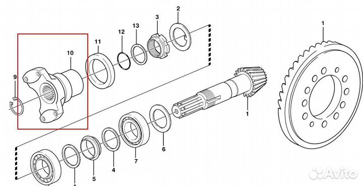 CA0137959 Фланец кпп экскаватора погрузчика