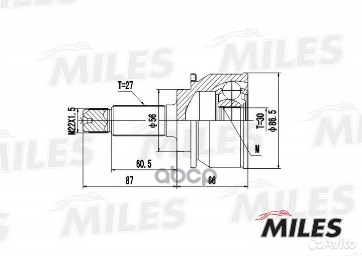 Шрус subaru impreza I/legacy I 1.6-2.2 89-00 на