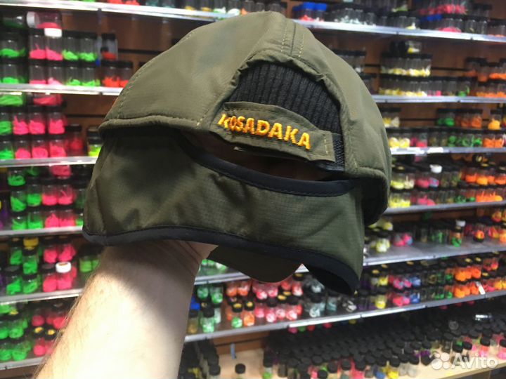 Теплая бейсболка с ушами + филейный нож