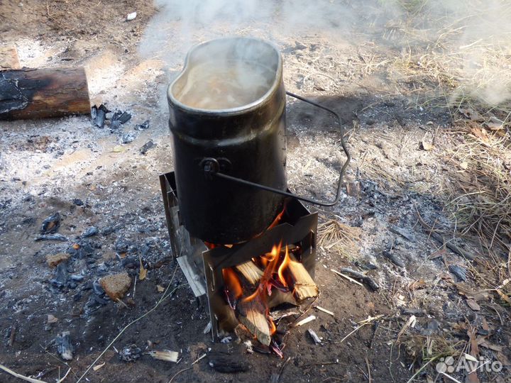 Печка - щепочница походная. Складная