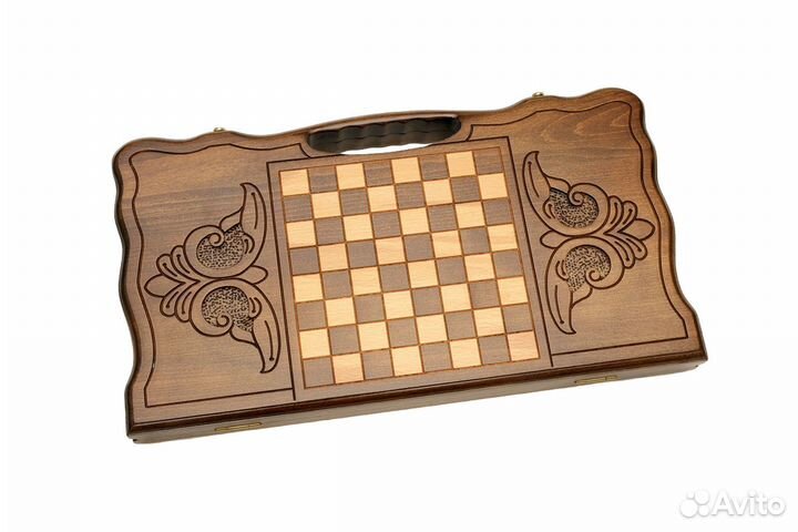 Нарды и шашки резные Спираль 51 х 54 см бук Армения 62671