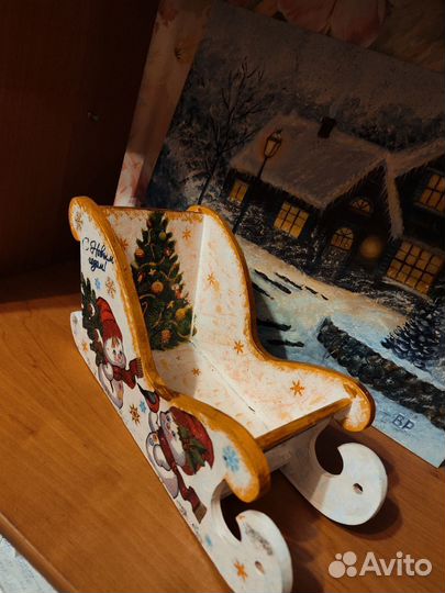 Кукольные санки из дерева