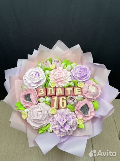 Букет из зефирных цветов