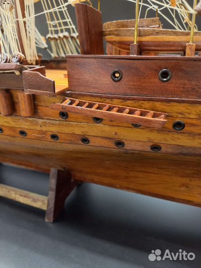 Модель парусной яхты. 101х 68 см