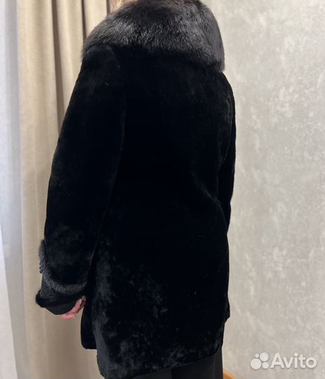 Шуба мутон с капюшоном