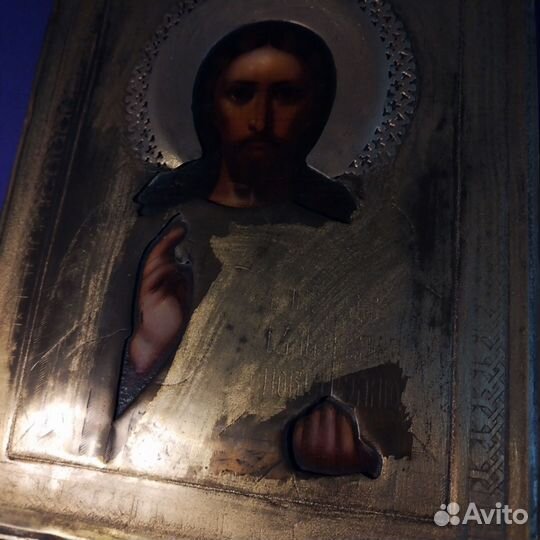 Икона Господь Вседержитель 19 век Без вмешательств