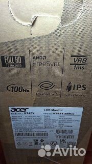 Новый Acer K243YEbmix 23.8 100Hz IPS 1920x1080