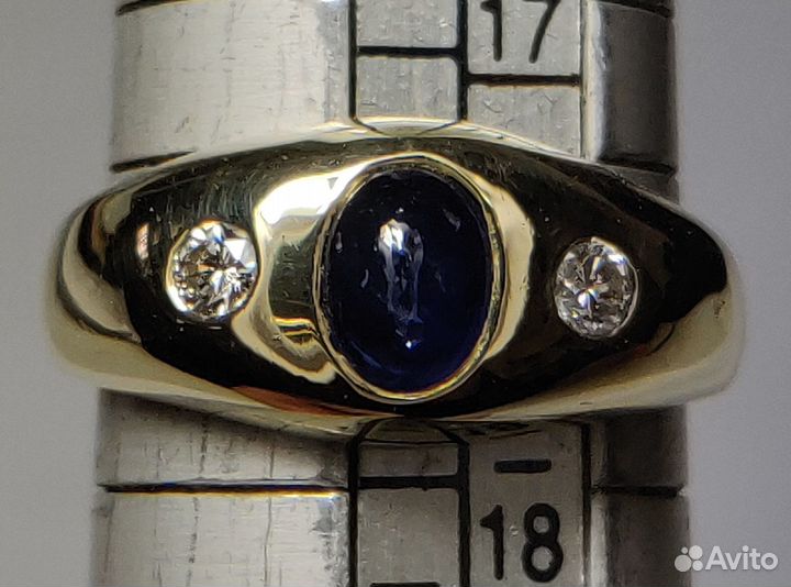 Кольцо 585* сапфир / брилл