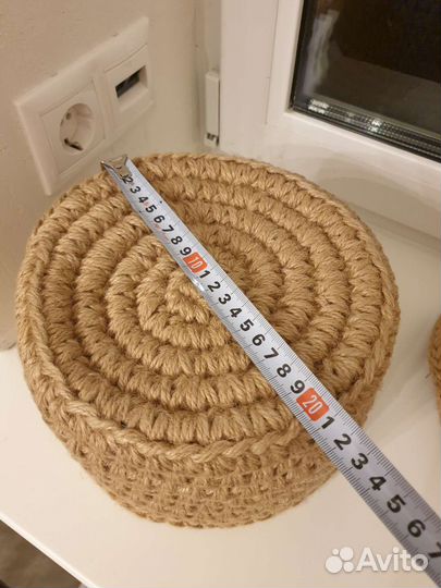 Корзина из джута с крышкой