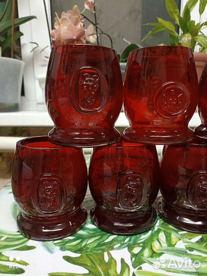 Кружка пивная олимпиада 80 ссср,рубиновая,0,5 литр