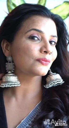 Огромные серьги Джумки колокольчики этно ретро ом