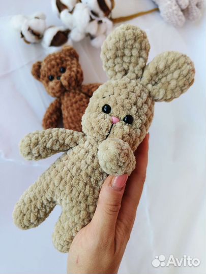 Подарок ручной работы, ладонный зайка/мишка/котик