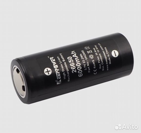 Аккумулятор Keeppower IMR 26650 3.7V 6000mAh 15A