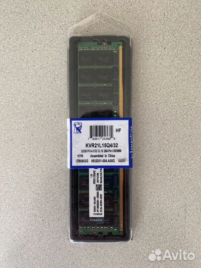Оперативная память новая Kingston kvr21L15Q4/32