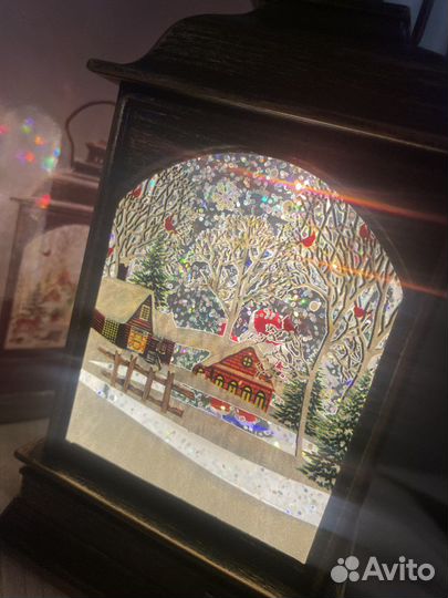 Новогодний светильник с снегом