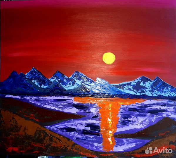 Картина маслом Закат 50 на 60