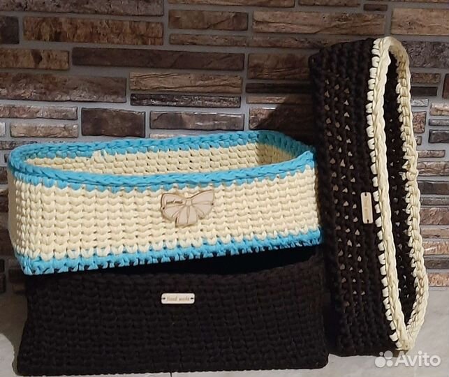 Вязаные корзинки