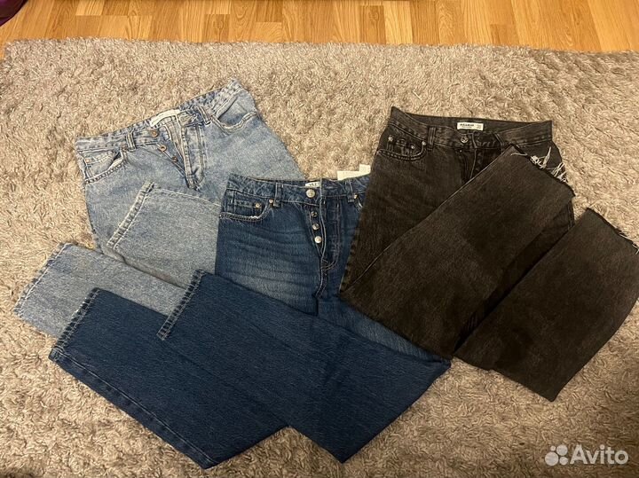 Джинсы mom, pull&bear, брюки, штаны пакетом