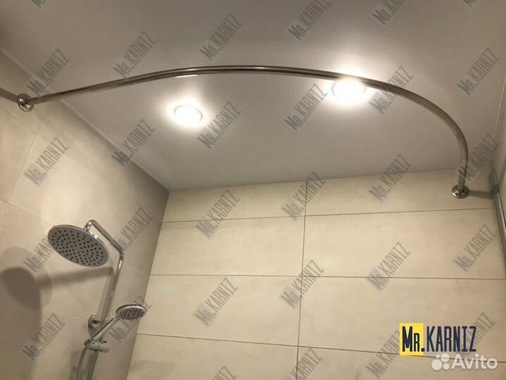 Карниз для ванной Полукруглый Угловой