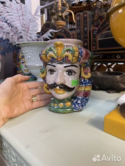 Ваза.Кашпо.Для цветов.Сицилия.Ручная работа.Винтаж