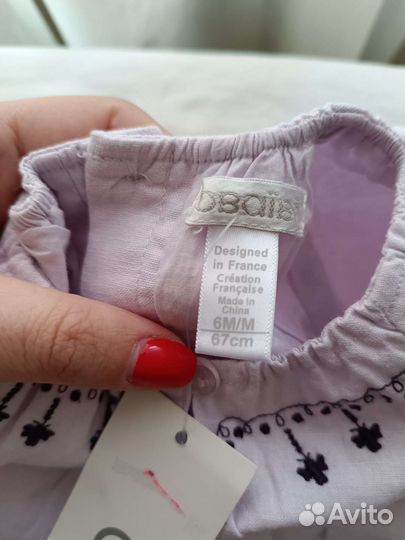 Льняное платье для девочки 68см