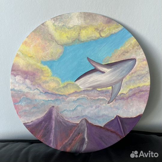 Картина маслом на картоне d30см