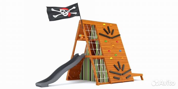 Детский уличный комплекс домик с горкой доставка