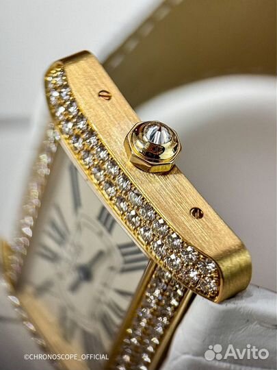 Золотые наручные часы Cartier Tank Divan