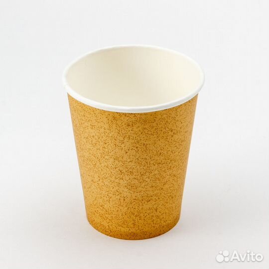 Стакан картонный 250мл 1-сл. крафт (коричневый) d