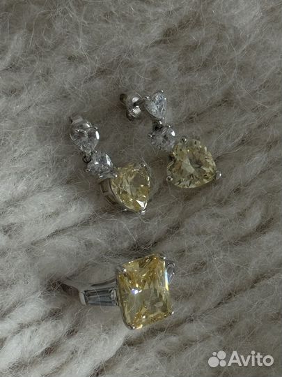 Серьги и кольцо sunlight