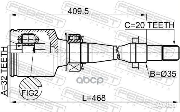 ШРУС внутренний 0111-CT220RH Febest