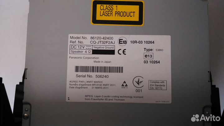 Штатная магнитола toyota RAV4 2013г