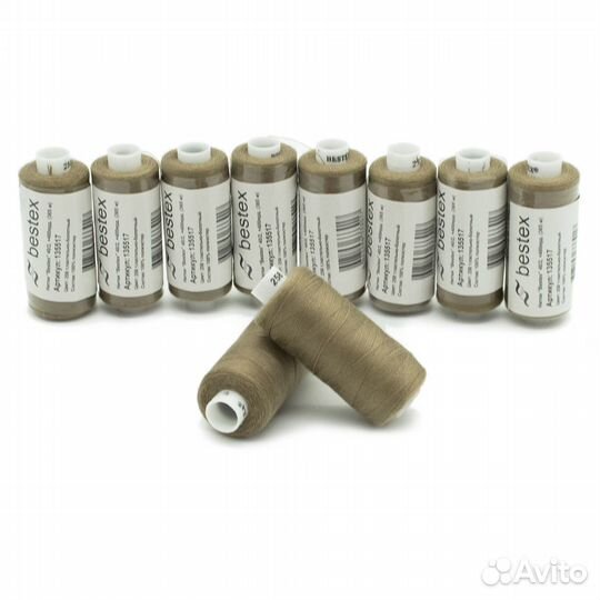258 цинковый серый Нитки 40/2 универсальные, 400ярд, Bestex (258 цинковый серый), 10 шт