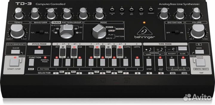 Аналоговый басовый синтезатор Behringer TD-3-BK