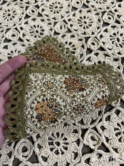 Винтажная салфетка, гобелен/металлизированная