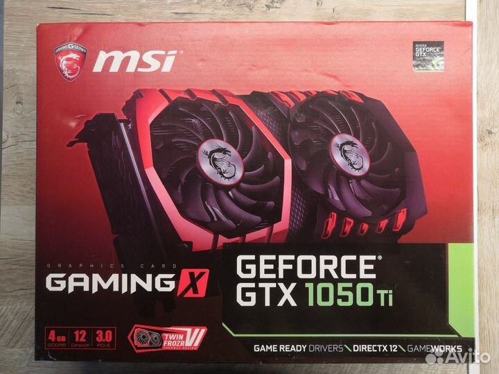 Видеокарта MSI GeForce GTX 1050 Ti Gaming X 4G