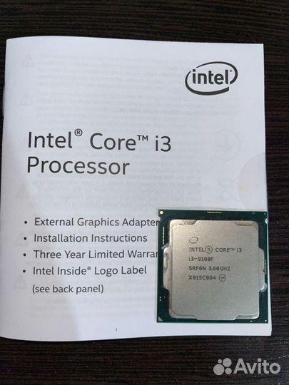 Процессорintel Core i3-9100F 3.60 GHZ