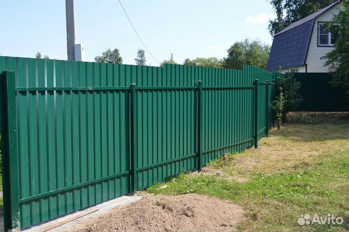 Забор из профнастила с установкой